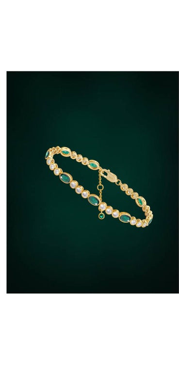 シルバー925 18金メッキ ジルコニアブレスレット - BIONTOM 002